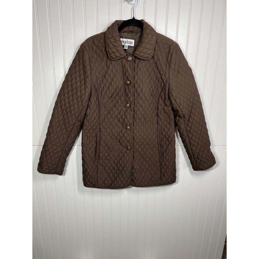 "Marvin Richards" Women's Size Small Quilted Pattern Jacket Brown